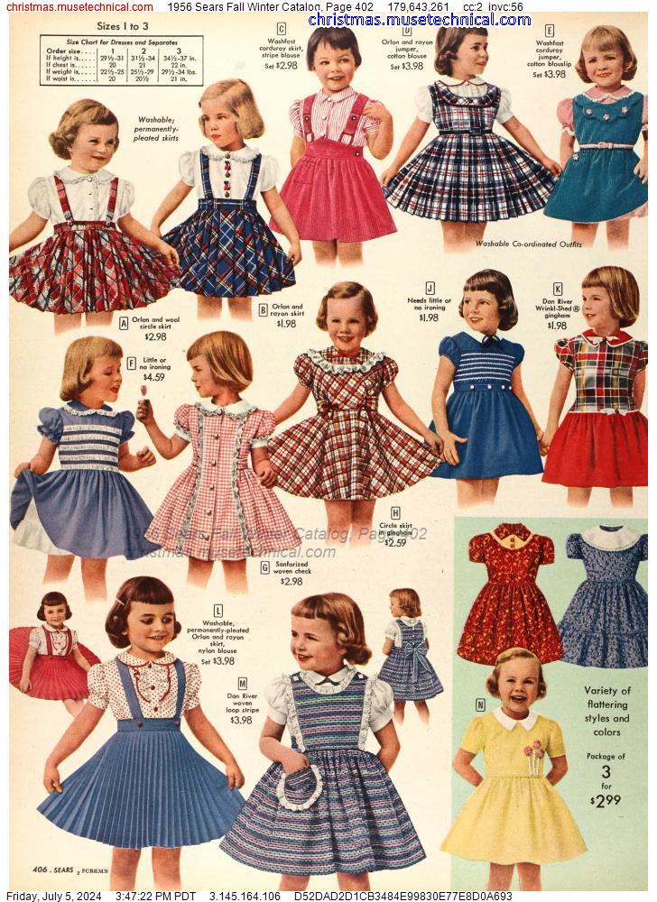 1956 Sears Fall Winter Catalog, Page 402
