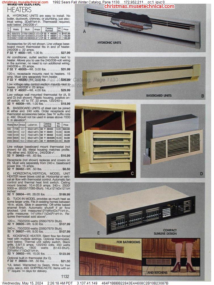 1992 Sears Fall Winter Catalog, Page 1130