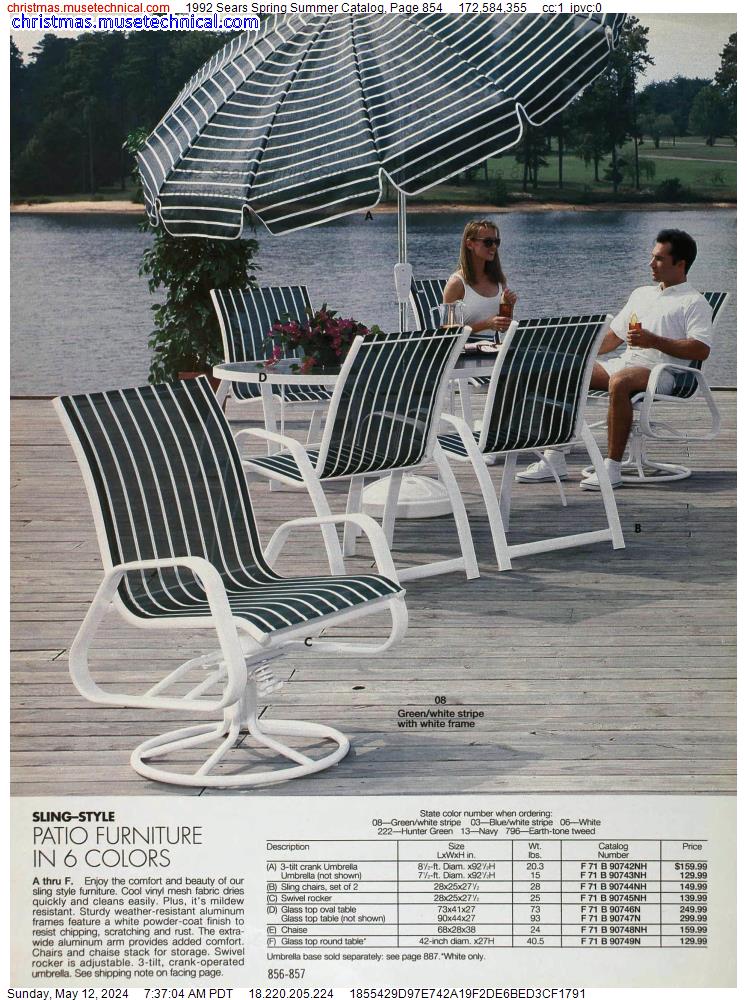 1992 Sears Spring Summer Catalog, Page 854