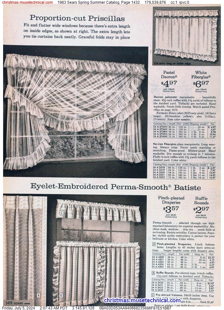 1963 Sears Spring Summer Catalog, Page 1432
