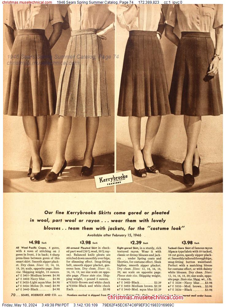 1946 Sears Spring Summer Catalog, Page 74