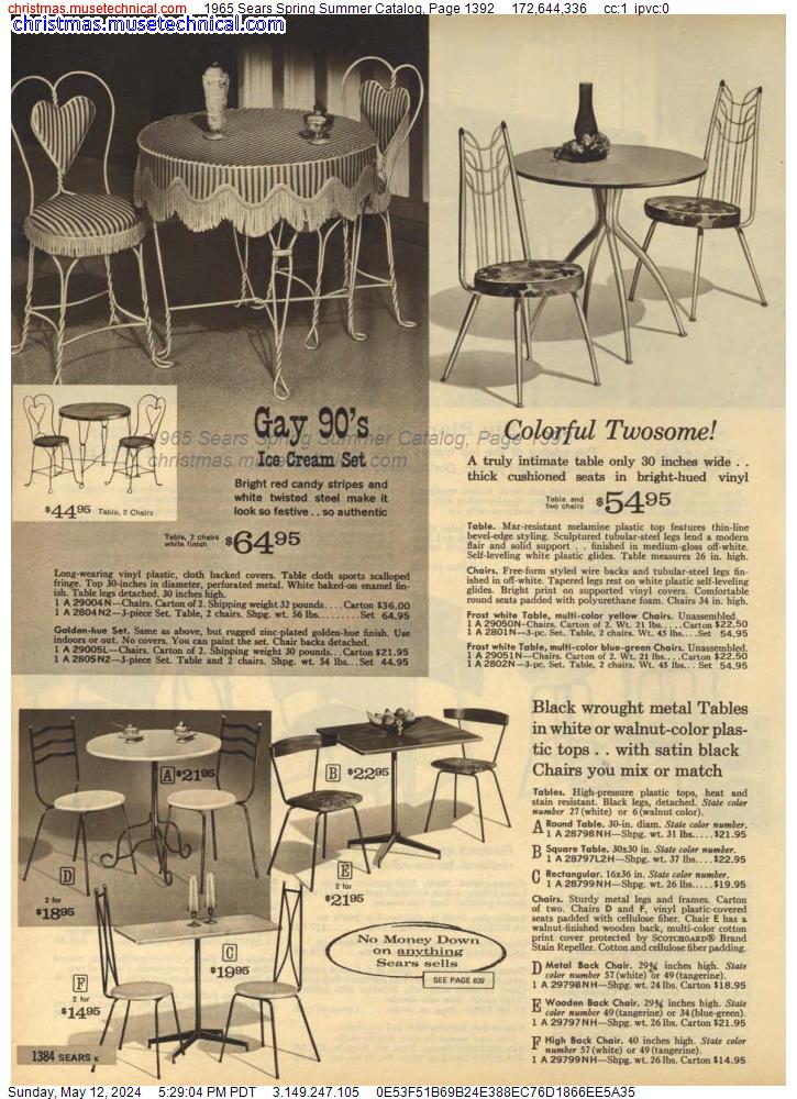 1965 Sears Spring Summer Catalog, Page 1392