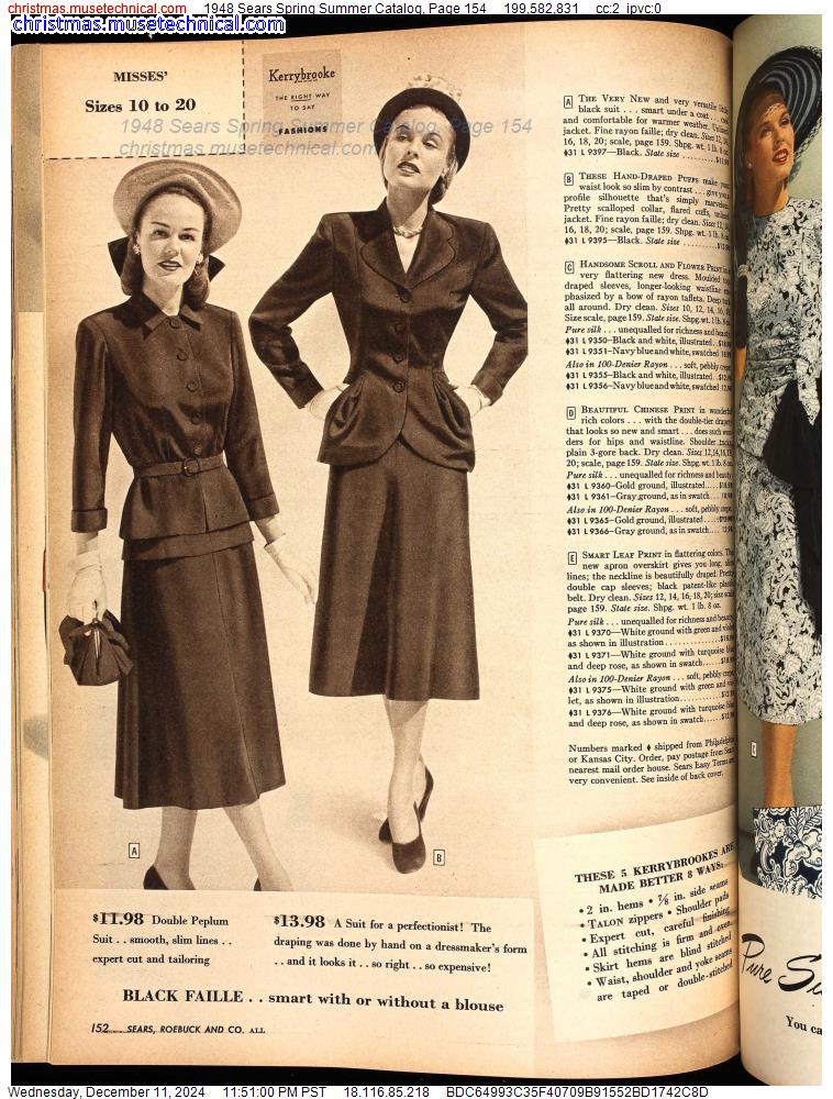 1948 Sears Spring Summer Catalog, Page 154