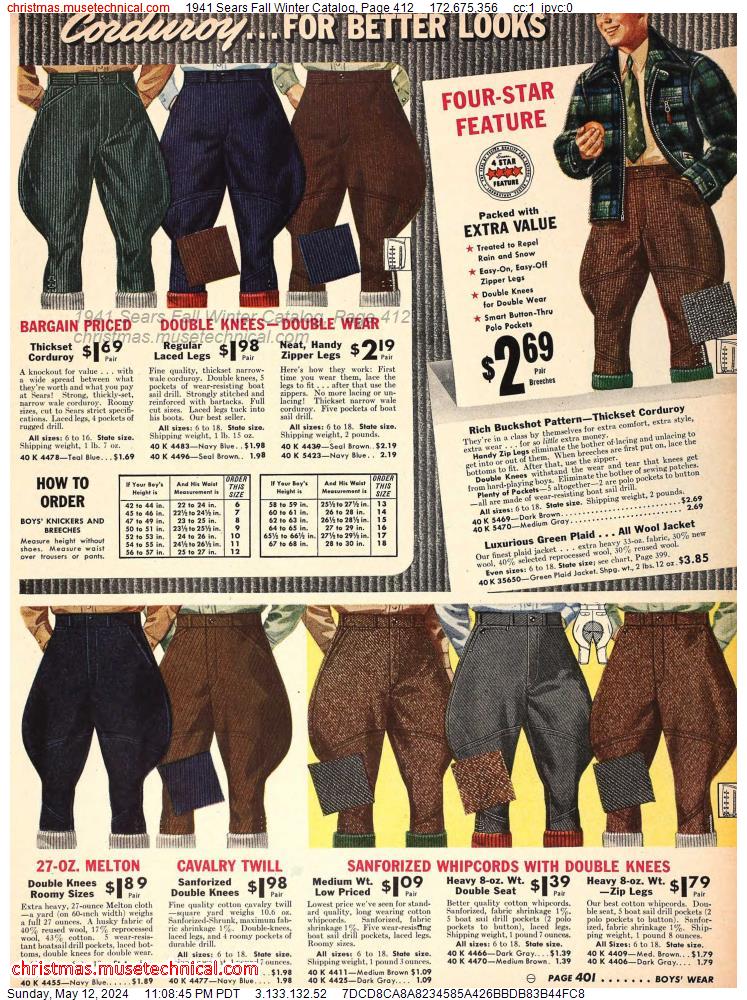 1941 Sears Fall Winter Catalog, Page 412