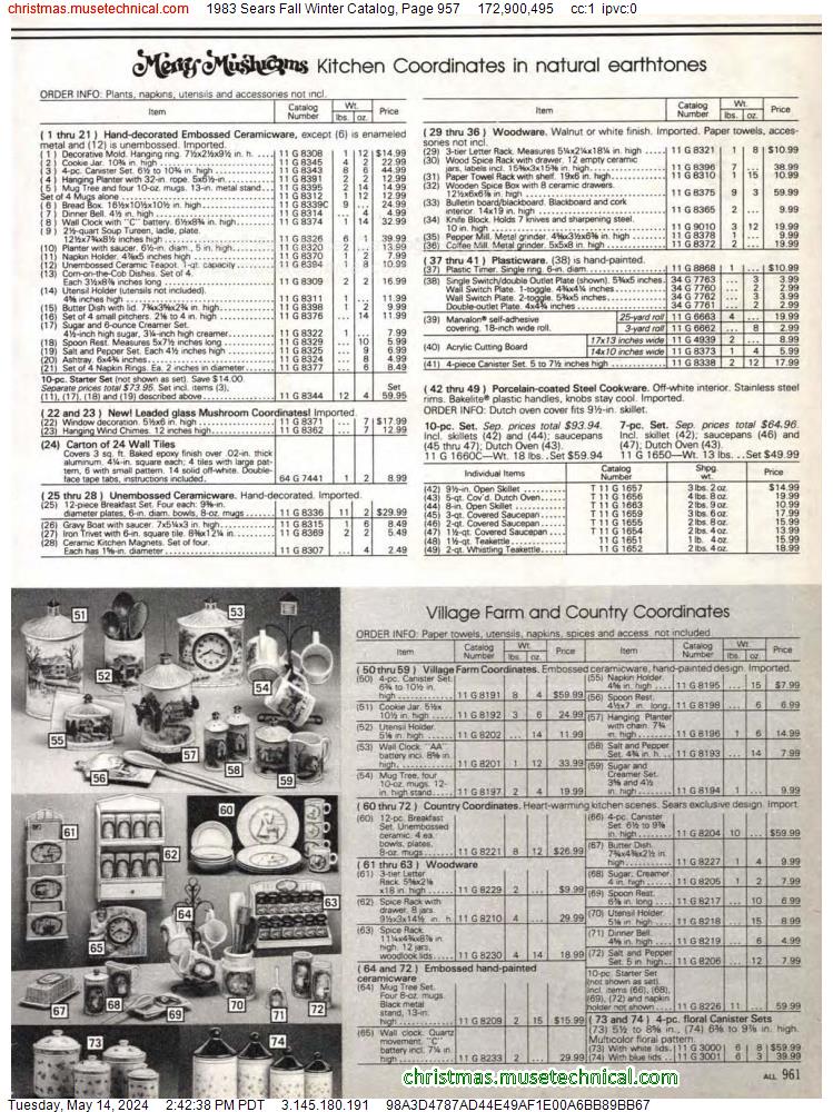 1983 Sears Fall Winter Catalog, Page 957