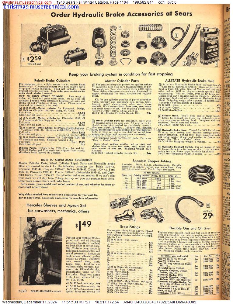 1946 Sears Fall Winter Catalog, Page 1104