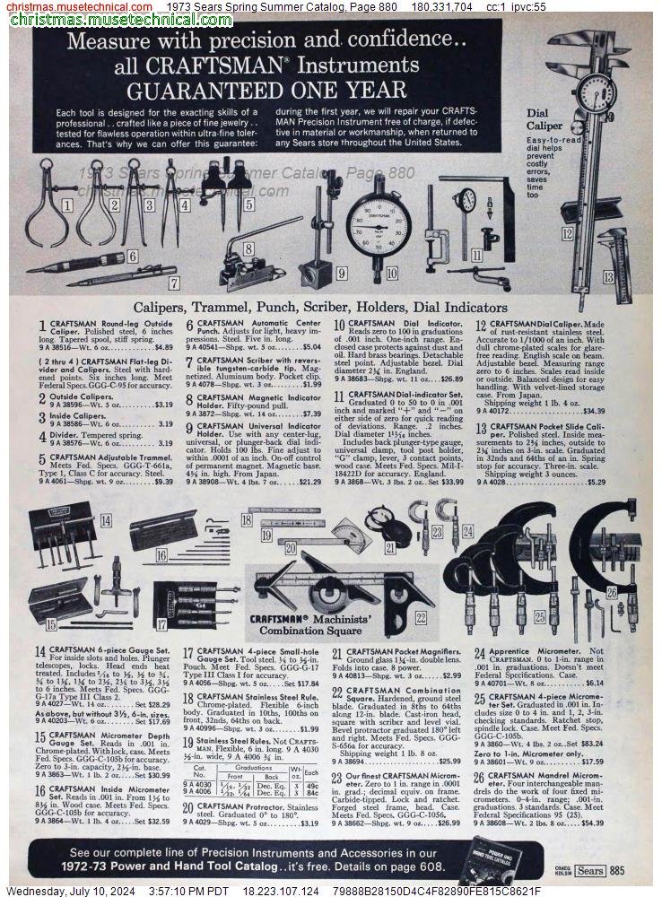 1973 Sears Spring Summer Catalog, Page 880