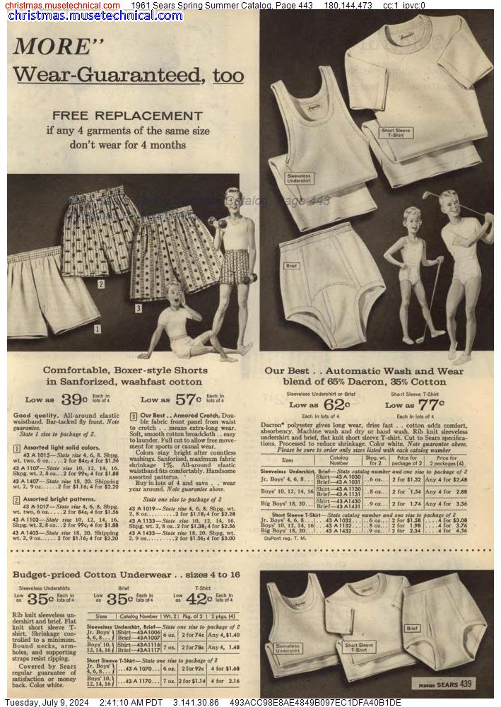 1961 Sears Spring Summer Catalog, Page 443