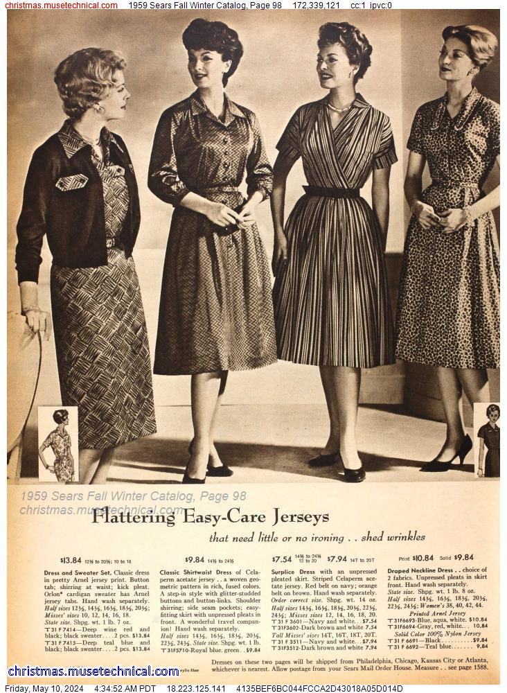 1959 Sears Fall Winter Catalog, Page 98