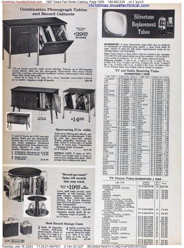 1967 Sears Fall Winter Catalog, Page 1365