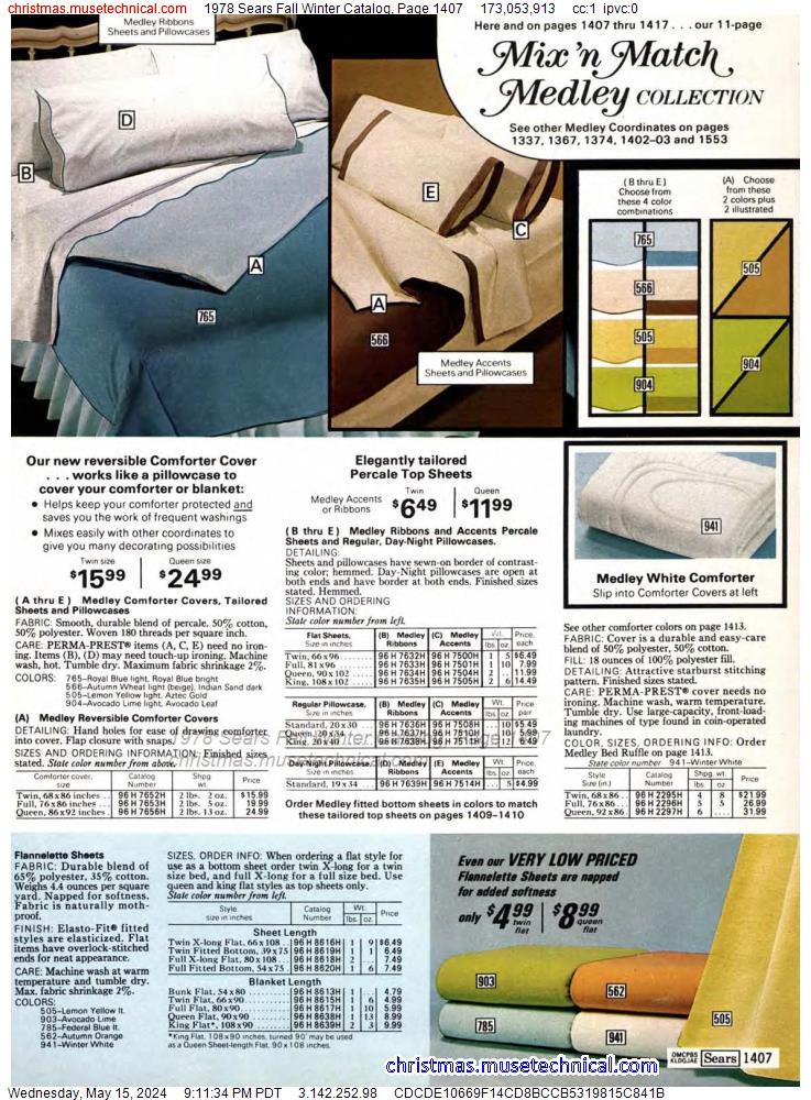 1978 Sears Fall Winter Catalog, Page 1407