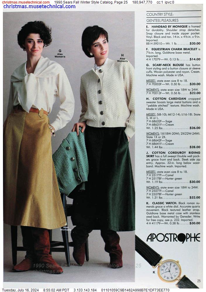 1990 Sears Fall Winter Style Catalog, Page 25