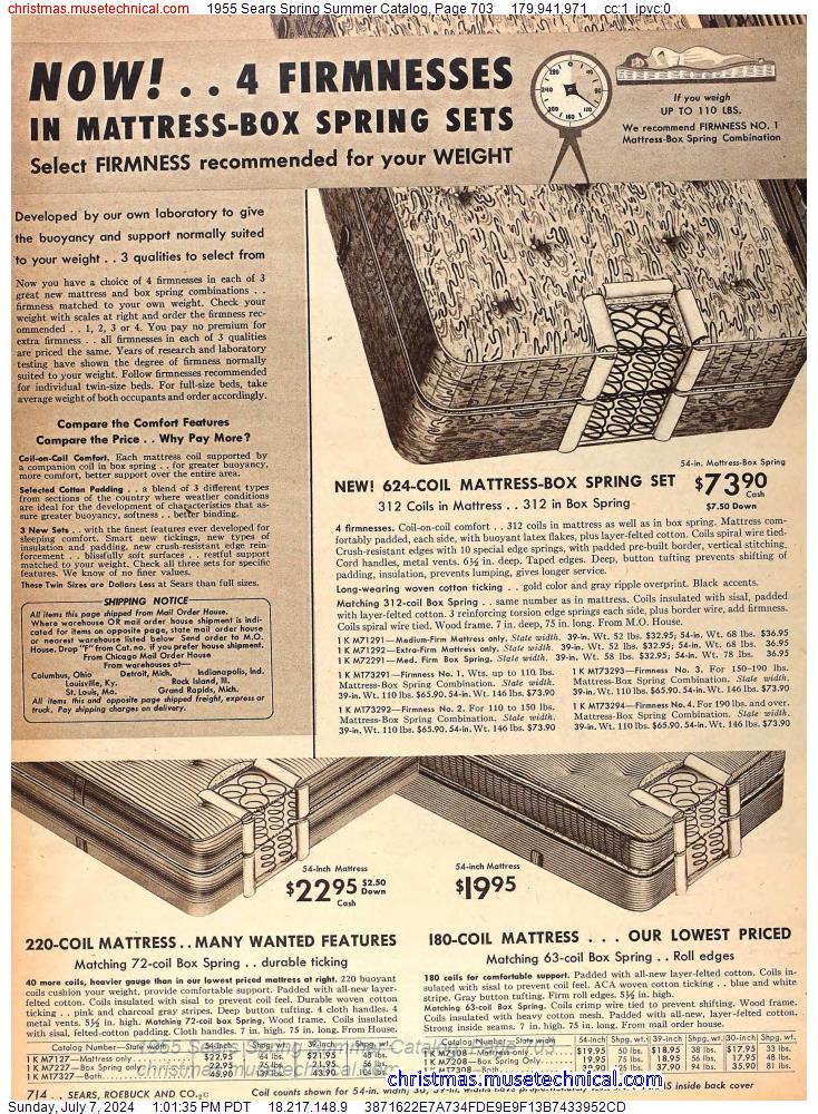 1955 Sears Spring Summer Catalog, Page 703