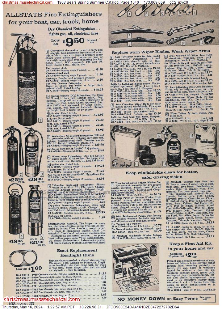 1963 Sears Spring Summer Catalog, Page 1040