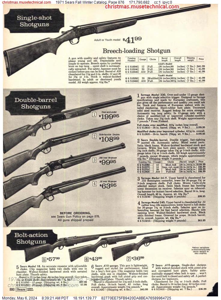 Ithaca 1971 Shotguns and Rifles Catalog 