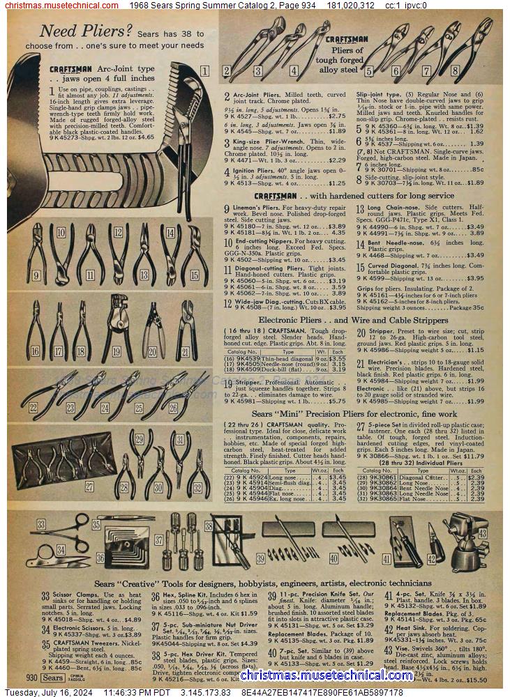 1968 Sears Spring Summer Catalog 2, Page 934
