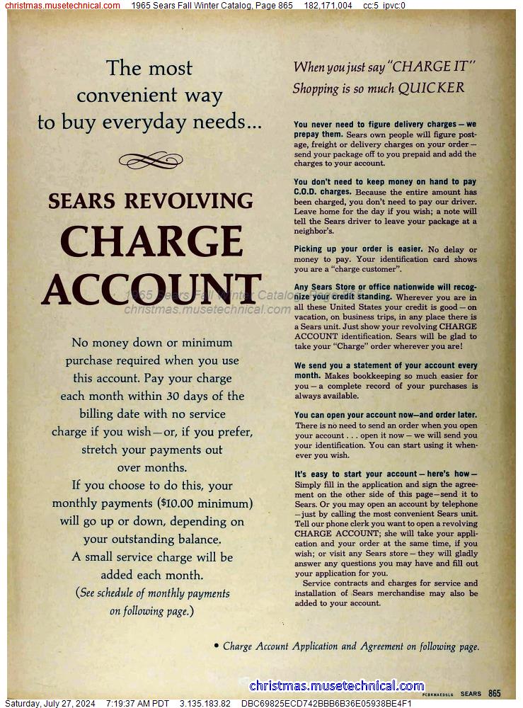 1965 Sears Fall Winter Catalog, Page 865