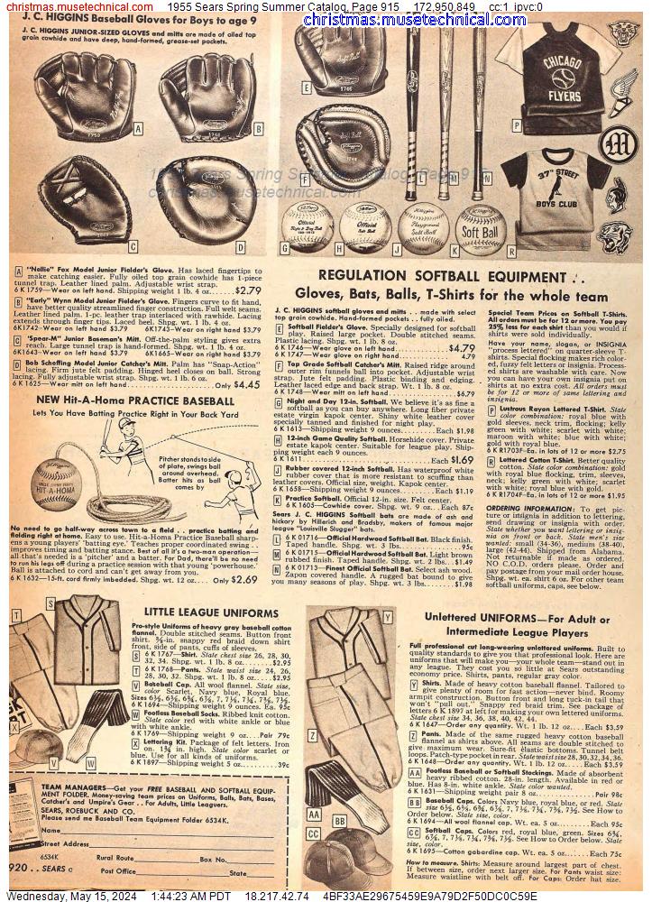 1955 Sears Spring Summer Catalog, Page 915
