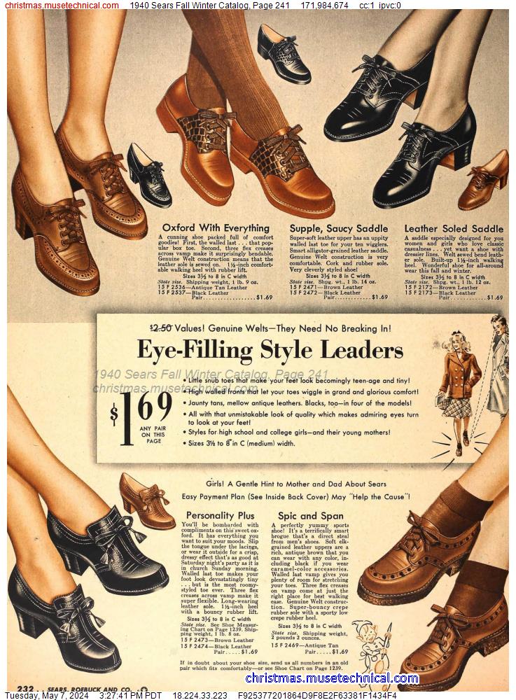 1940 Sears Fall Winter Catalog, Page 241