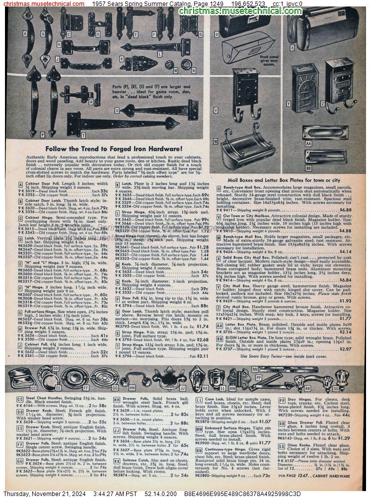 1957 Sears Spring Summer Catalog, Page 1249