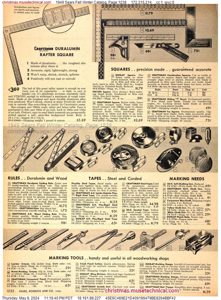 1949 Sears Fall Winter Catalog, Page 1238