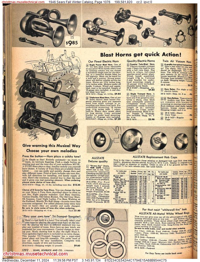 1946 Sears Fall Winter Catalog, Page 1076