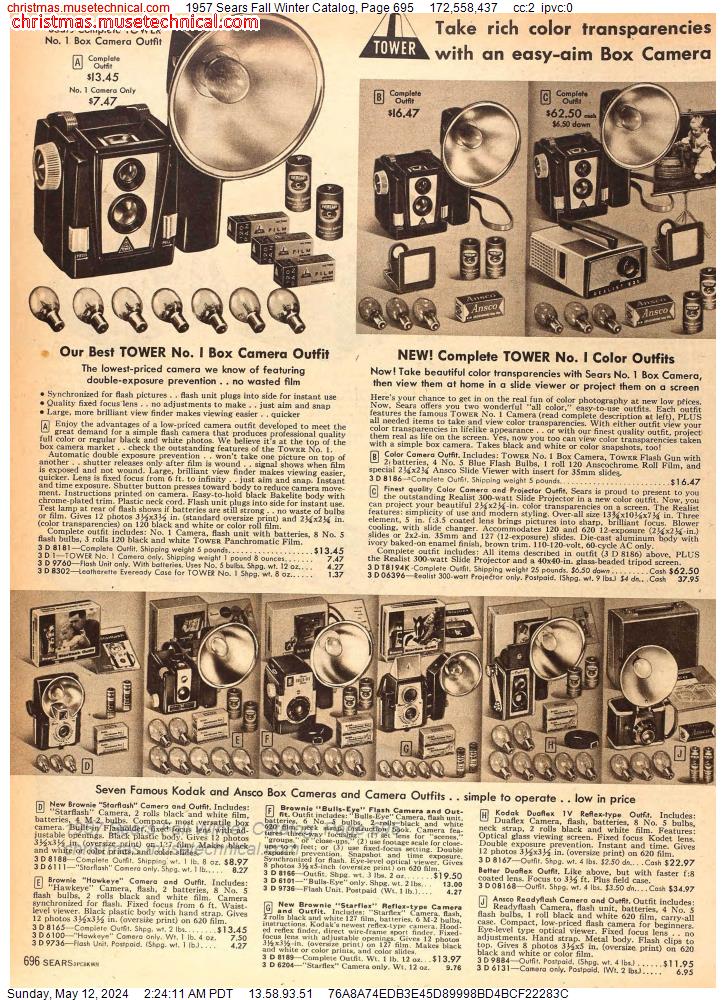 1957 Sears Fall Winter Catalog, Page 695