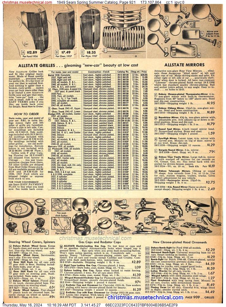 1949 Sears Spring Summer Catalog, Page 921