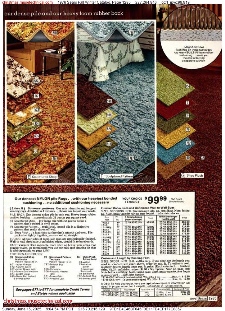 1976 Sears Fall Winter Catalog, Page 1285