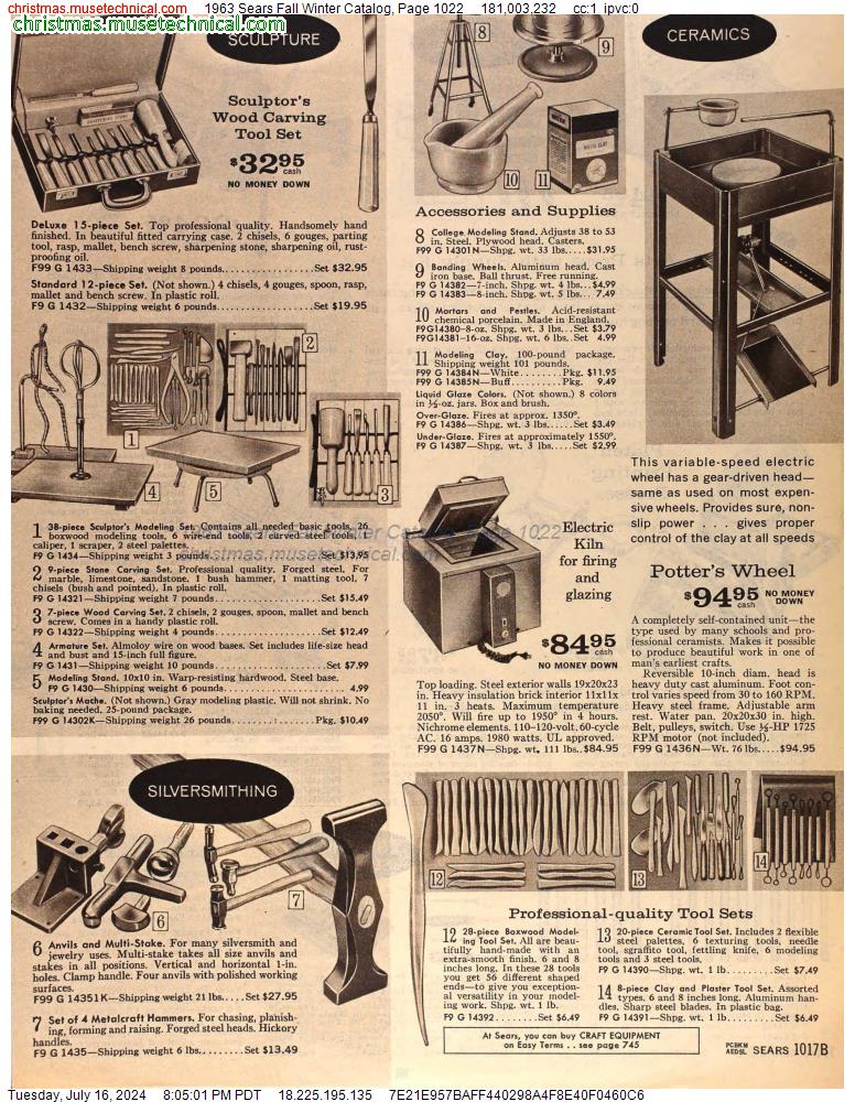 1963 Sears Fall Winter Catalog, Page 1022