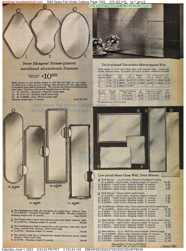 1965 Sears Fall Winter Catalog, Page 1503