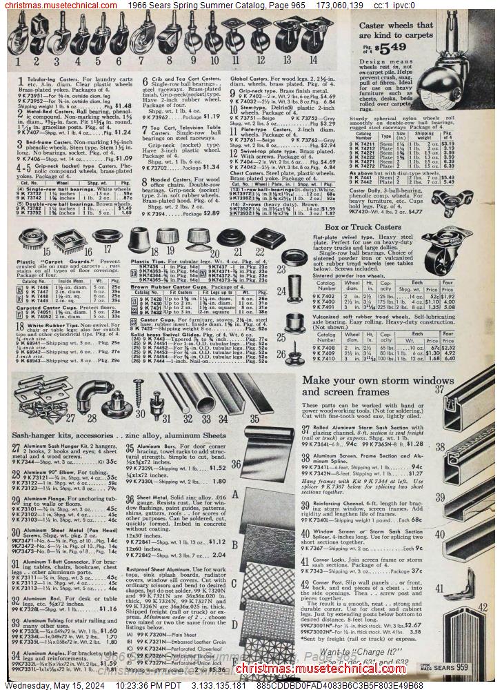 1966 Sears Spring Summer Catalog, Page 965