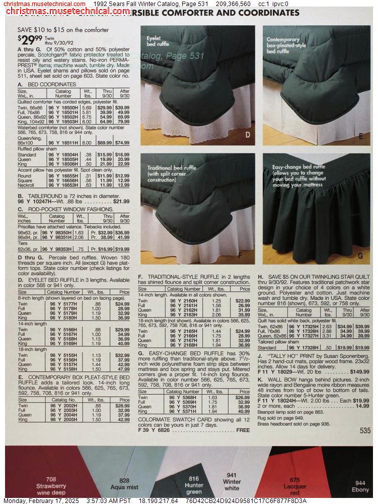 1992 Sears Fall Winter Catalog, Page 531