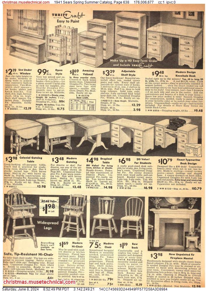 1941 Sears Spring Summer Catalog, Page 638