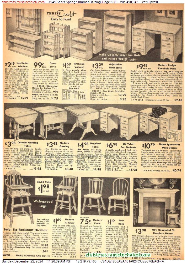 1941 Sears Spring Summer Catalog, Page 638