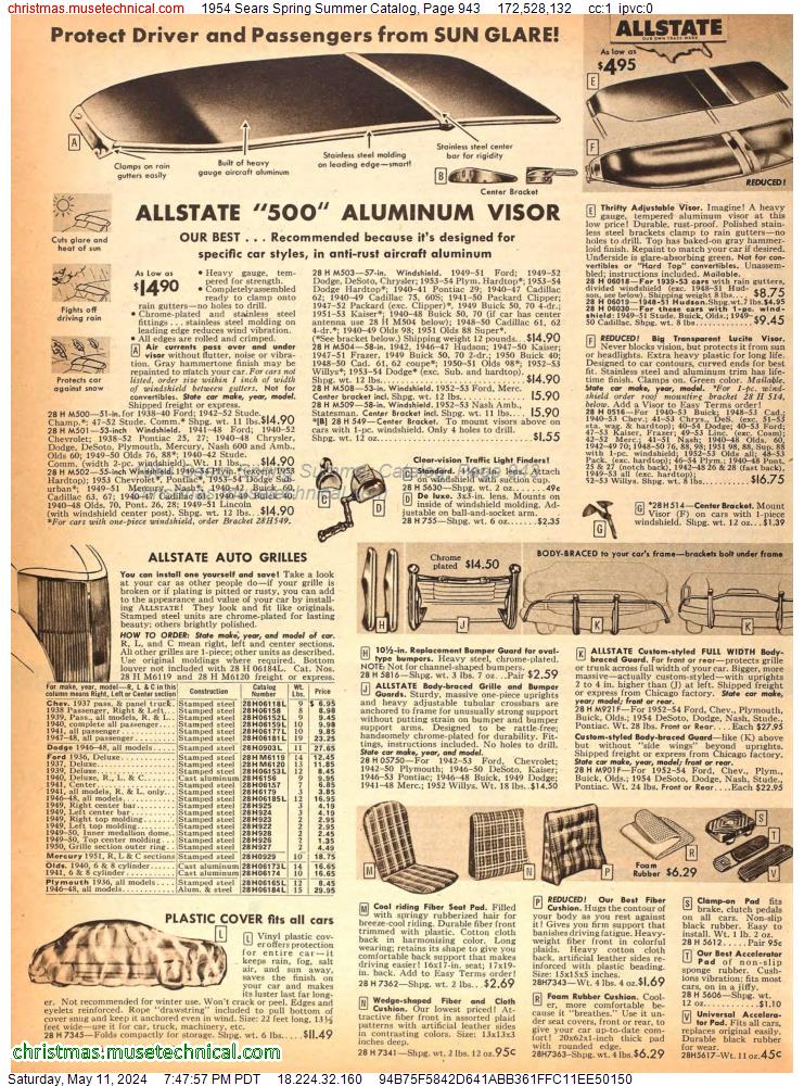 1954 Sears Spring Summer Catalog, Page 943
