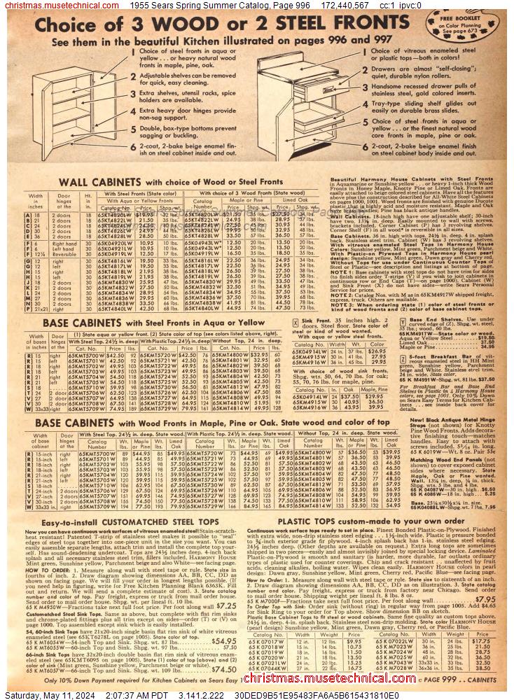 1955 Sears Spring Summer Catalog, Page 996
