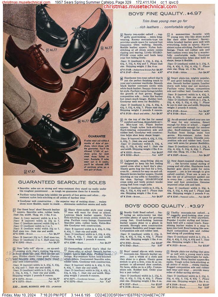 1957 Sears Spring Summer Catalog, Page 329