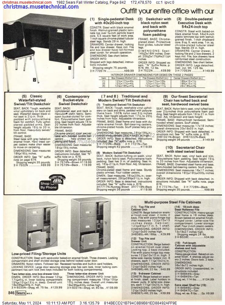 1982 Sears Fall Winter Catalog, Page 842