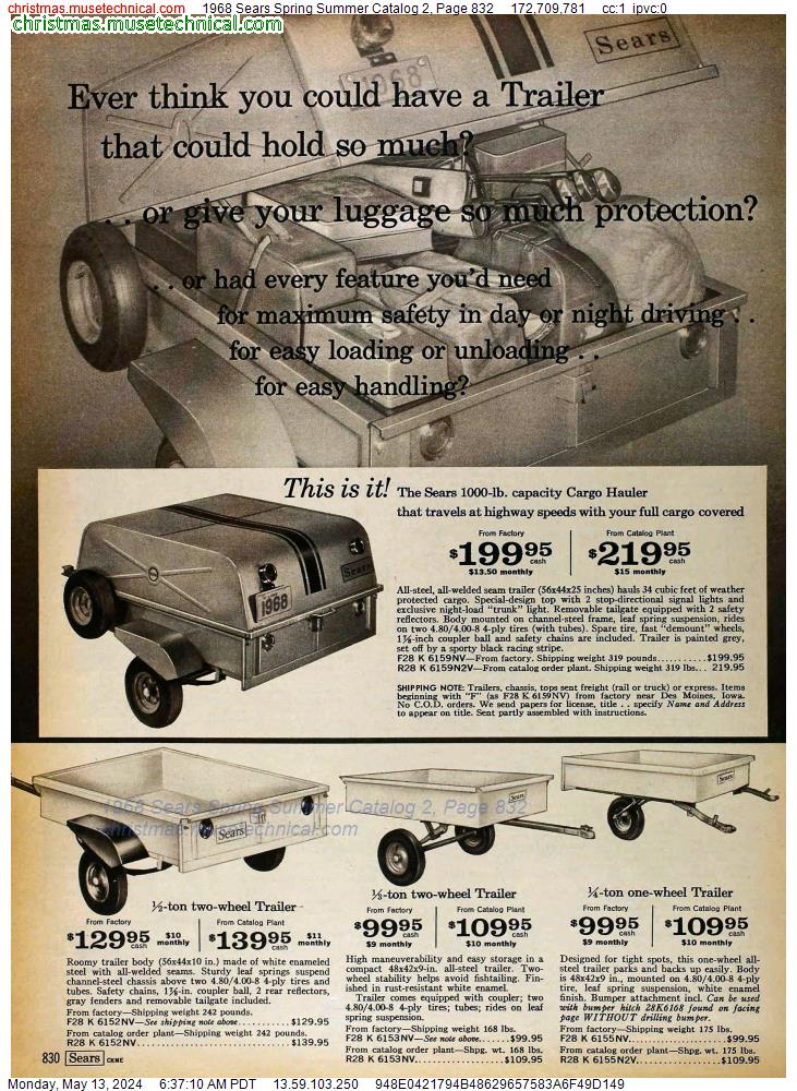 1968 Sears Spring Summer Catalog 2, Page 832