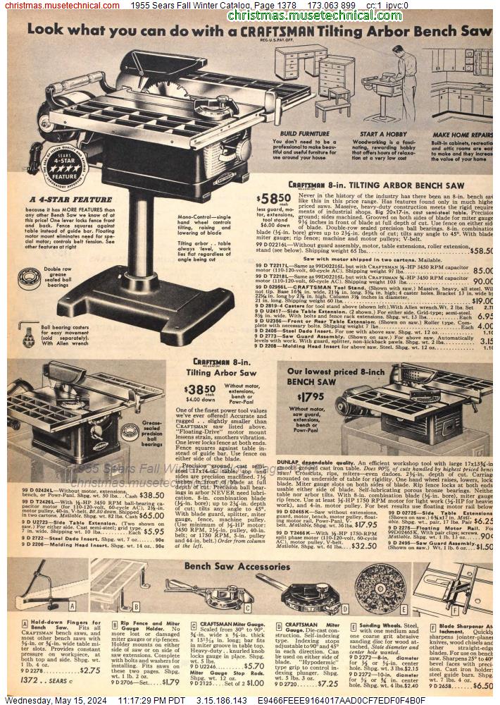 1955 Sears Fall Winter Catalog, Page 1378