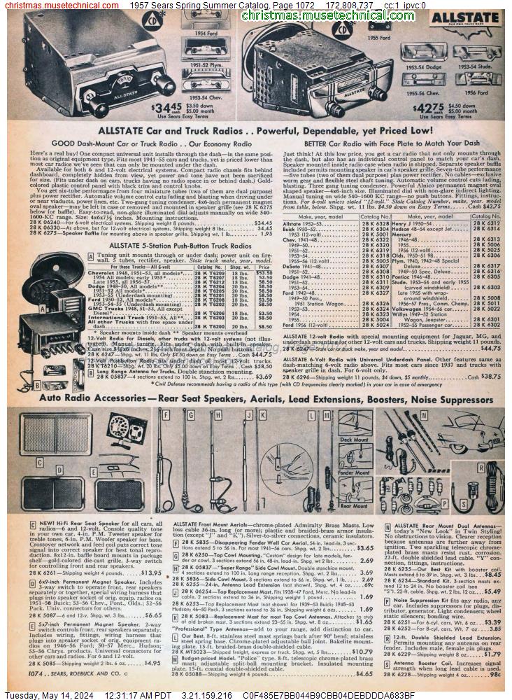 1957 Sears Spring Summer Catalog, Page 1072