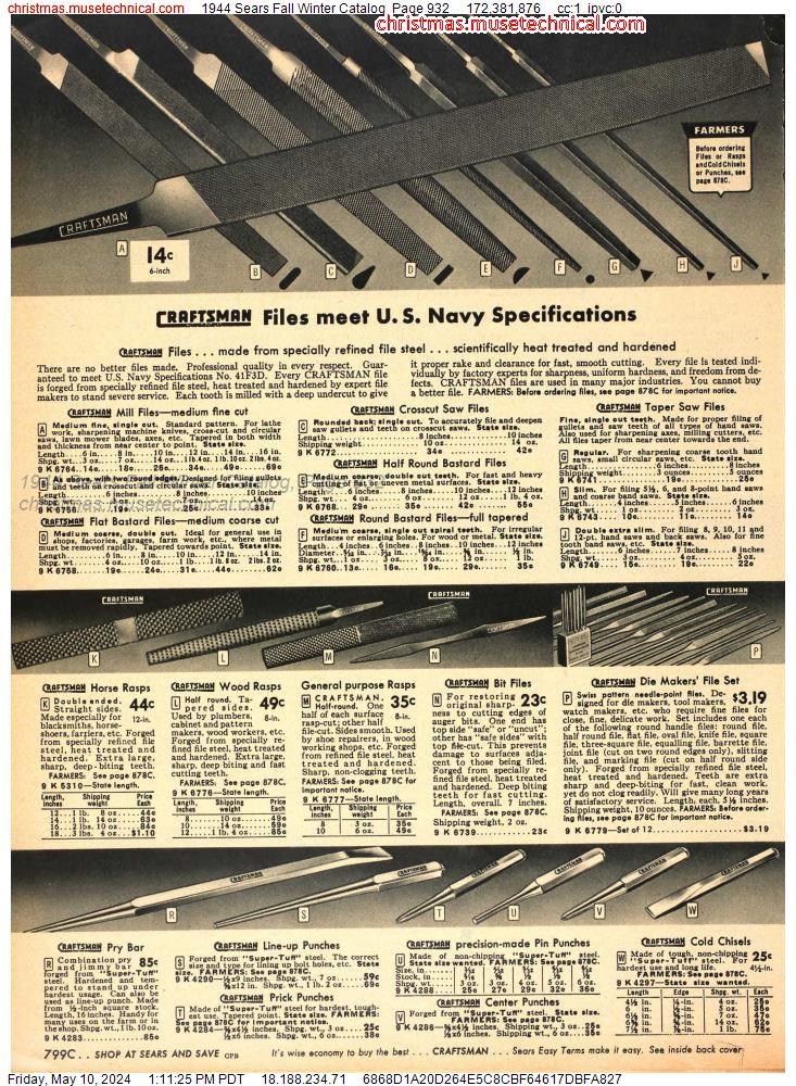 1944 Sears Fall Winter Catalog, Page 932