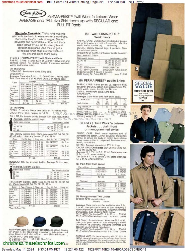 1983 Sears Fall Winter Catalog, Page 391