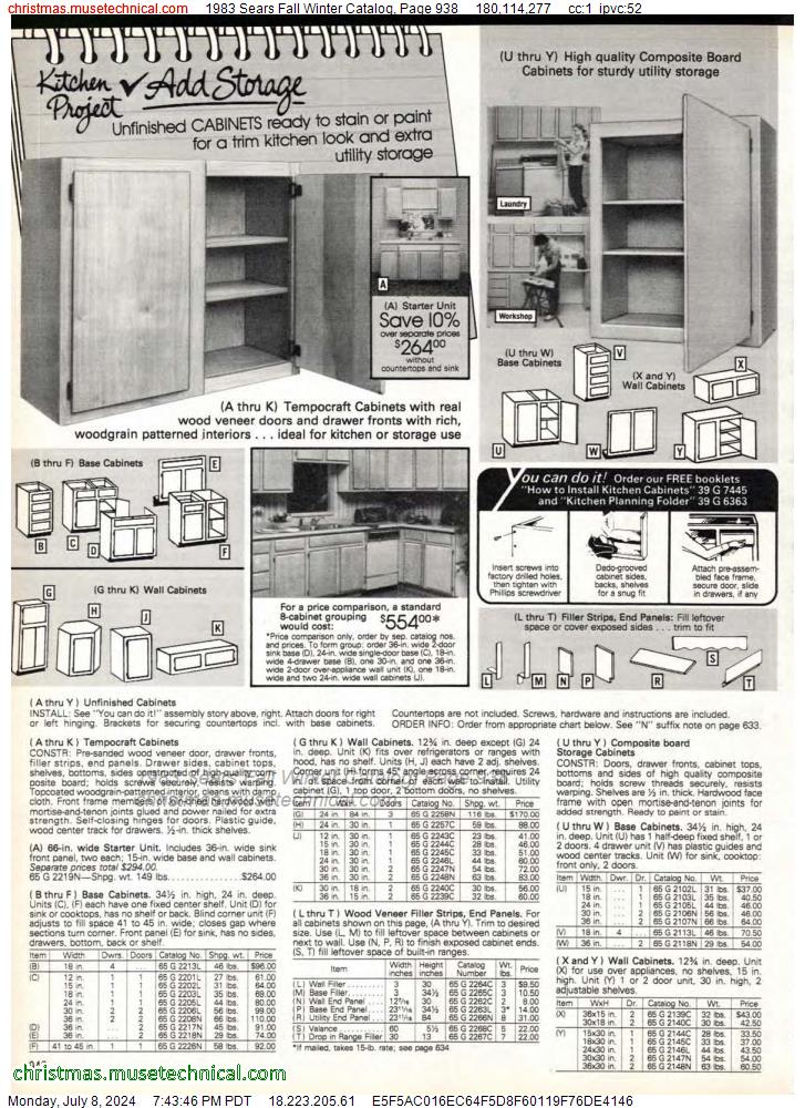 1983 Sears Fall Winter Catalog, Page 938