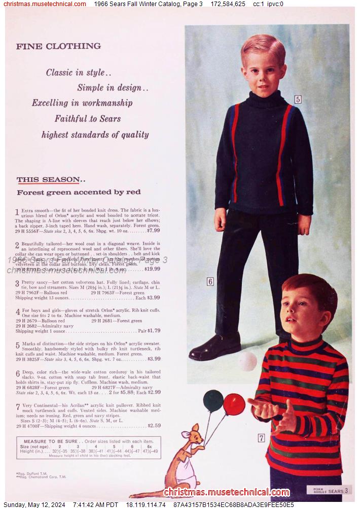 1966 Sears Fall Winter Catalog, Page 3