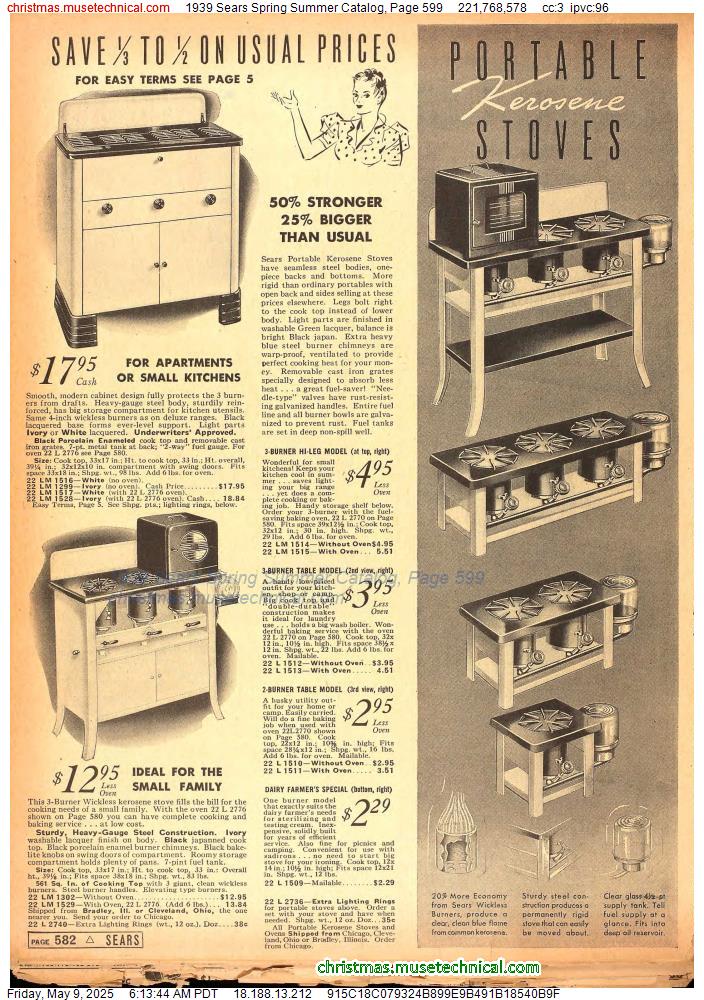 1939 Sears Spring Summer Catalog, Page 599