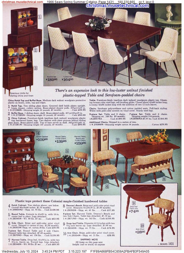 1966 Sears Spring Summer Catalog, Page 1431