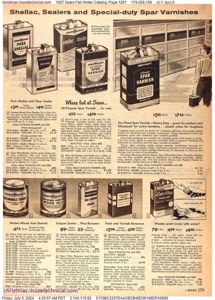 1957 Sears Fall Winter Catalog, Page 1281