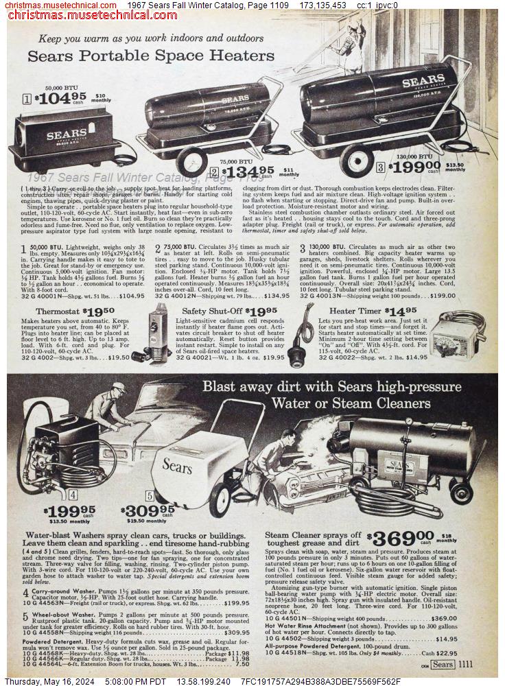 1967 Sears Fall Winter Catalog, Page 1109